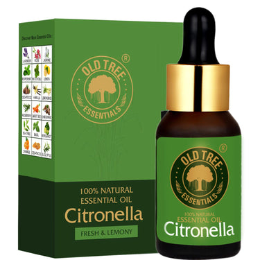 Old Tree Citronella Essential Oil (15ml) - for Skin, Hair Care and Aromatherapy - Pure, Natural and Undiluted Perfume Oil with Glass Dropper for Home Fragrance and Candle Making